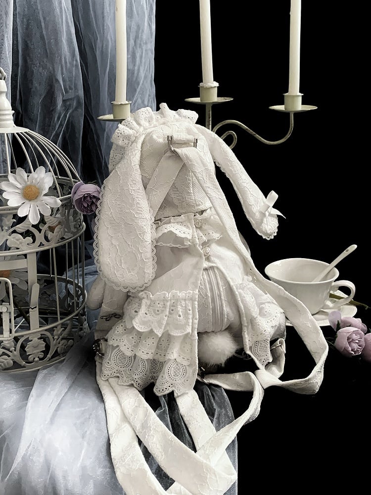 White Backpack / Bag Crossbody + Lamb Hat Dress