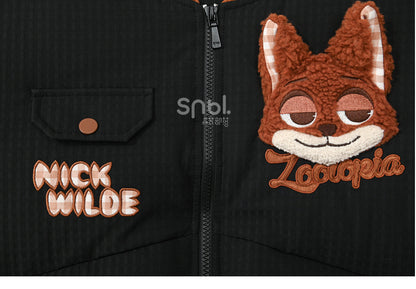 Doudoune noire Zootopia Nick Applique à manches détachables