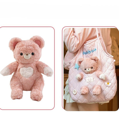 With 4 Pink Crossbody Design Plushie Bag Detachable Cut-out Options