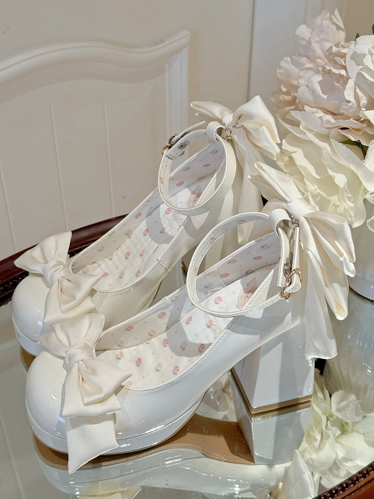 Sweet Toe Mary Bowknot White Janes Plateaudetails Lolita Runde Schuhe