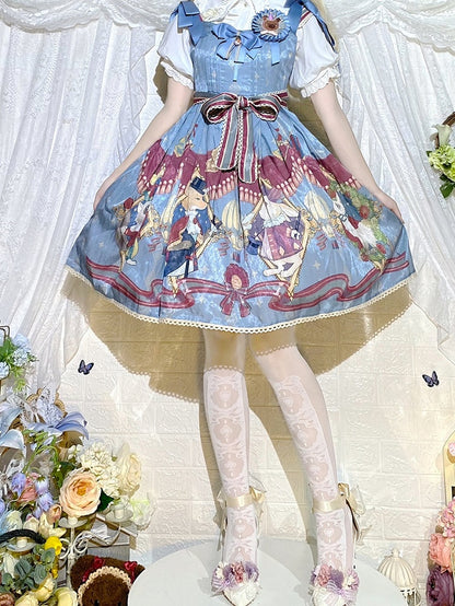 Gothic Lolita White/Black Over Knee Stockings