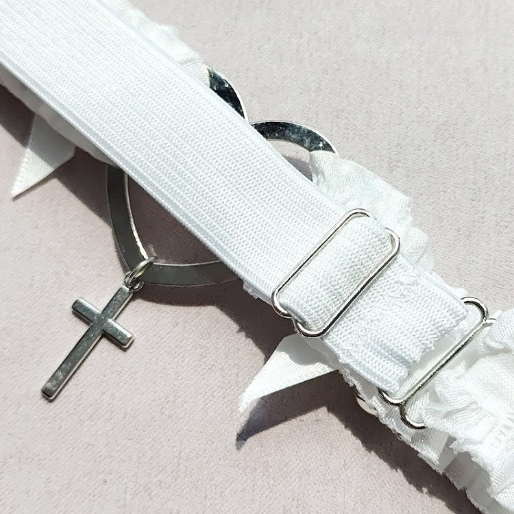 Cross Black/White Garter Bowknot Punk Charm Details