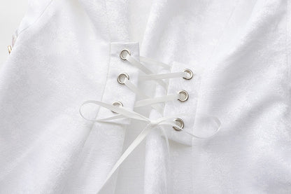 and Aristocrat Long Fashion Waistcoat White Pink Ouji Lolita