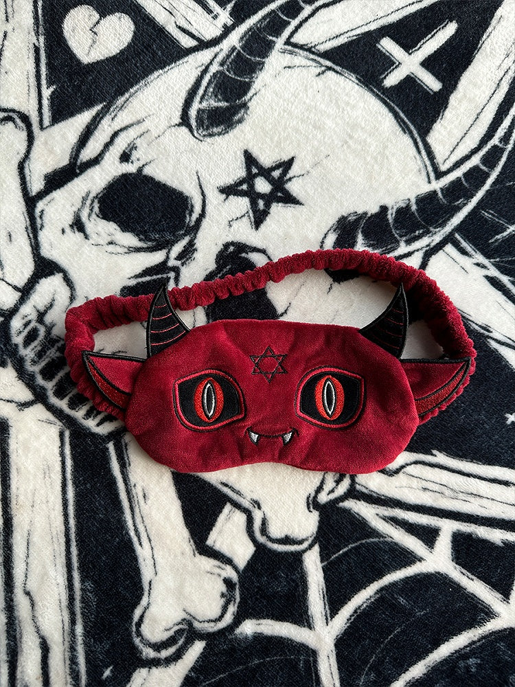 Red Devil Gothic Plush Sleep Mask