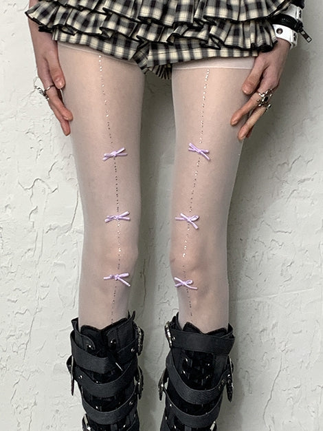 Color 4 Options Y2K Bowknot Tights
