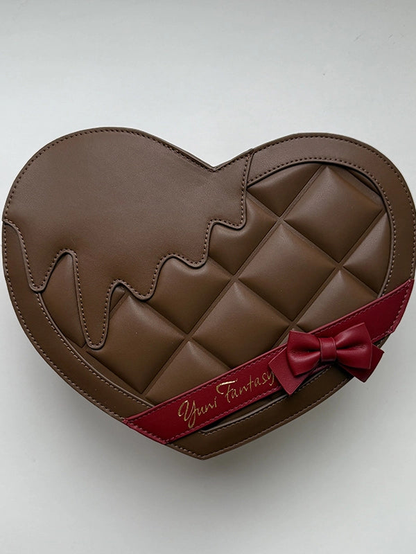 with - Brown Bag Strap Lolita Heart-shaped Ita Comes Adjustable