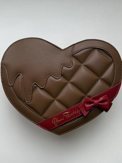 with - Brown Bag Strap Lolita Heart-shaped Ita Comes Adjustable