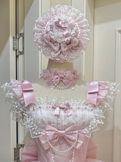 Bowknot Pink Verzierte Chokerkette Perle
