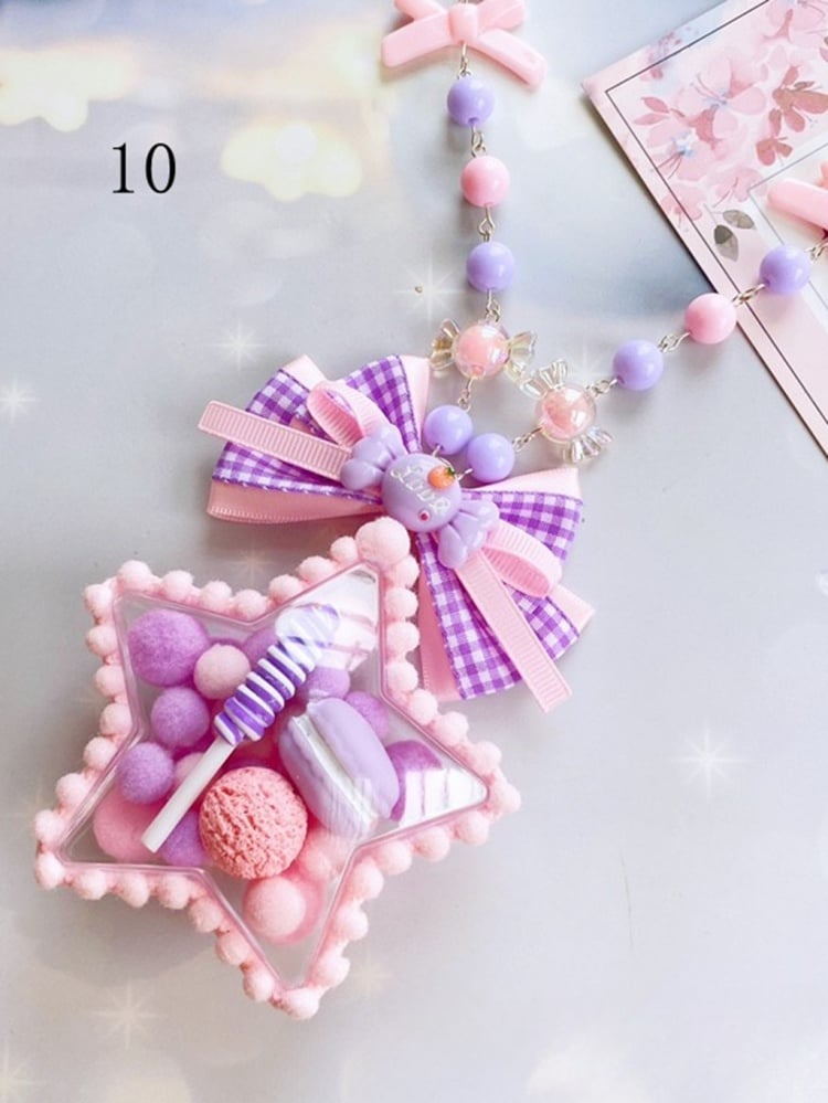 Star Bowknot and Bead Decora Necklace