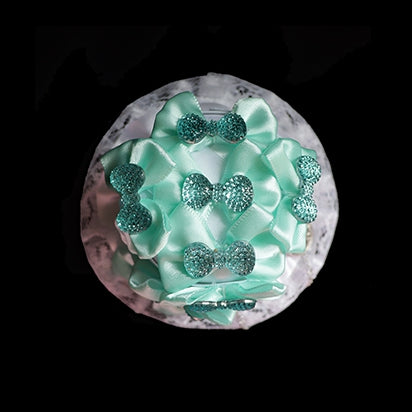 Decorated with Hat Bowknots Mini White Green