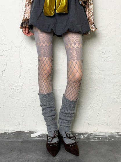 Grey Y2K Hollow-out Leg Warmers