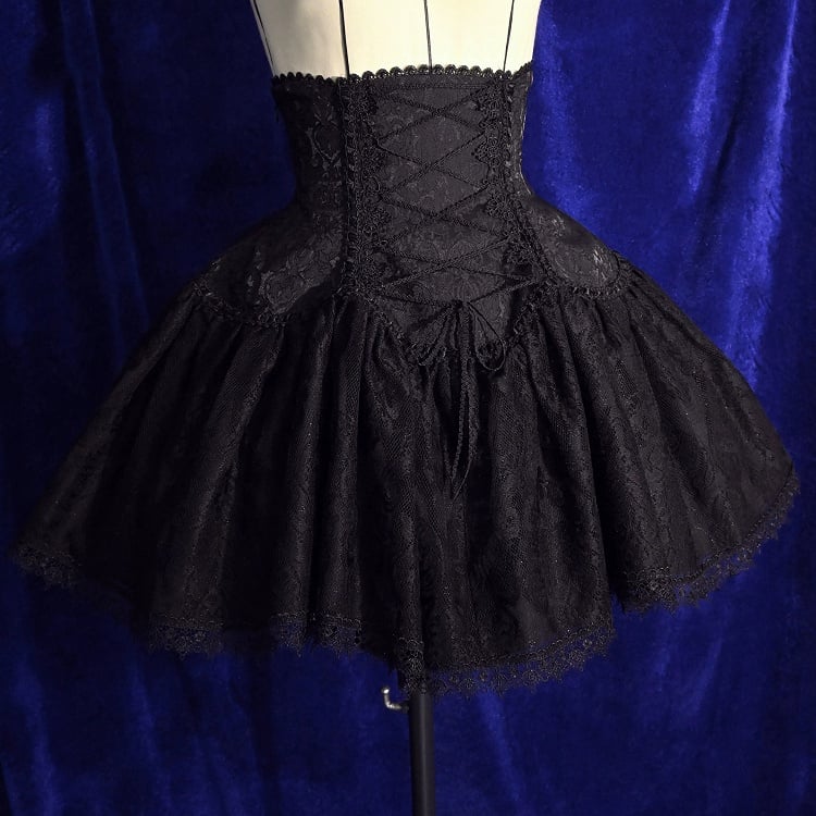 Waist Super High Under Skirt Short Lolita Version Bust Gothic Black