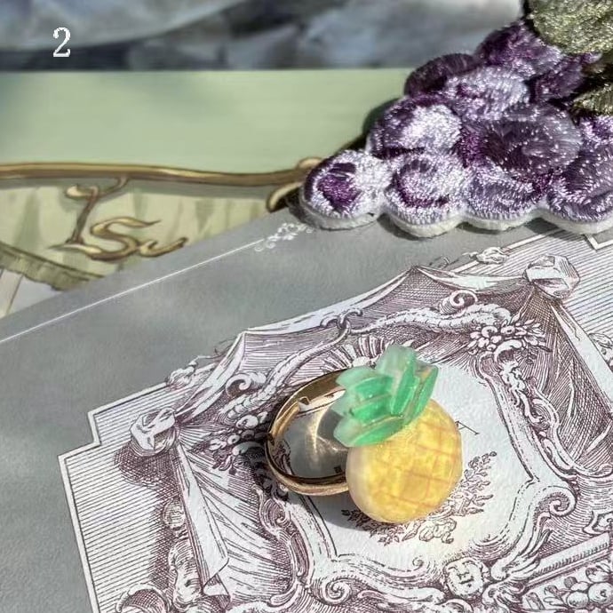 Options Ring Cherry/Pineapple/Watermelon/Strawberry/Grapes Decorated 5