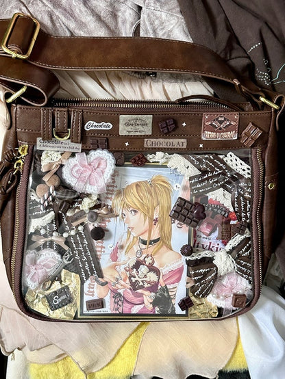 Dark Brown Wasteland Punk Large Volume Ita Bag