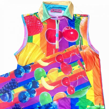 Fashion Gyaru Sleeves Fruit Colorful Vest With Print