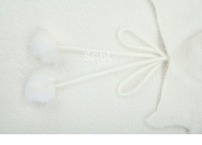 Pompons Decorated Pullover White Sweater