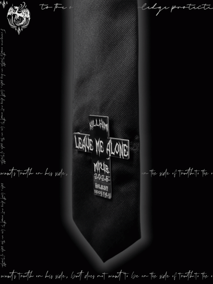 Tie Y2K Black Punk Cross Applique