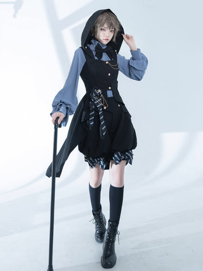 Black Prince Corset Belt Waist Ouji Lolita Shorts Outfit