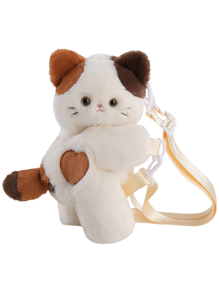 Cute Kitty White Plush Backpack/Crossbody