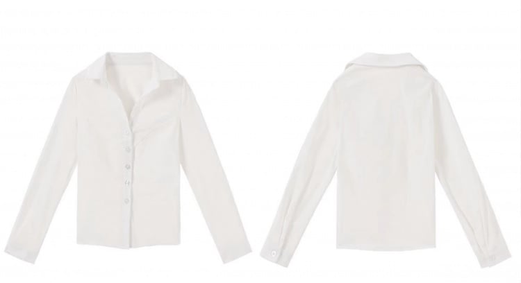 White Slim Fit Long Sleeves Shirt with Free Tie