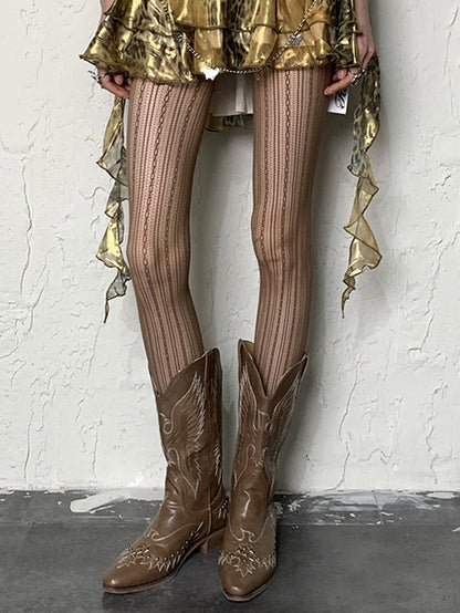 Options Striped Hollow-out Tights 4