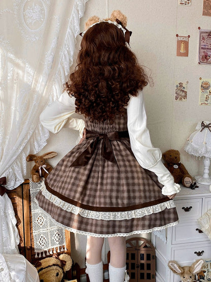 Brown Plaid Sweet Lolita Dress