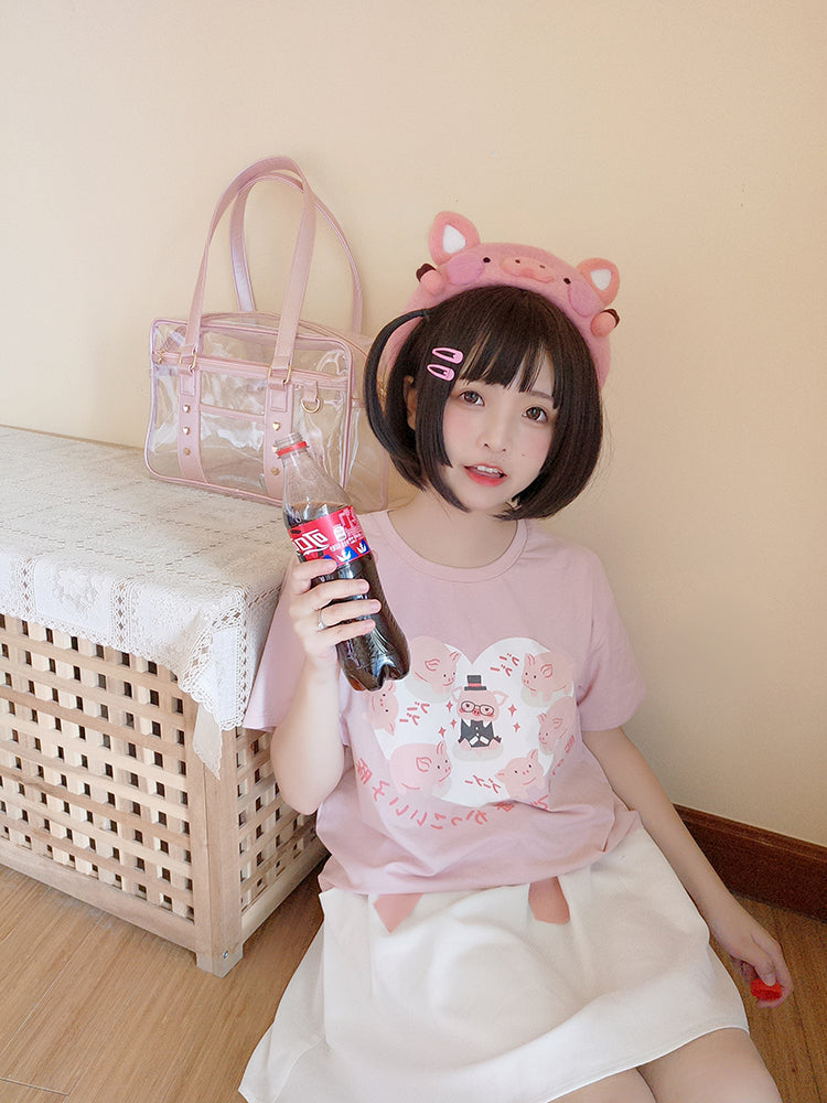 Pink/Black Sheer Ita Tote Bag