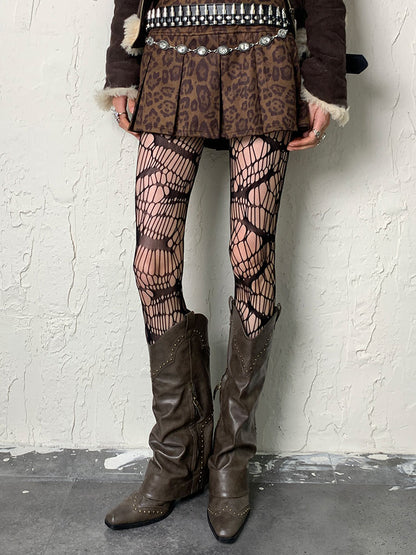 Black Gothic Asymmetrical Hollow-out Tights