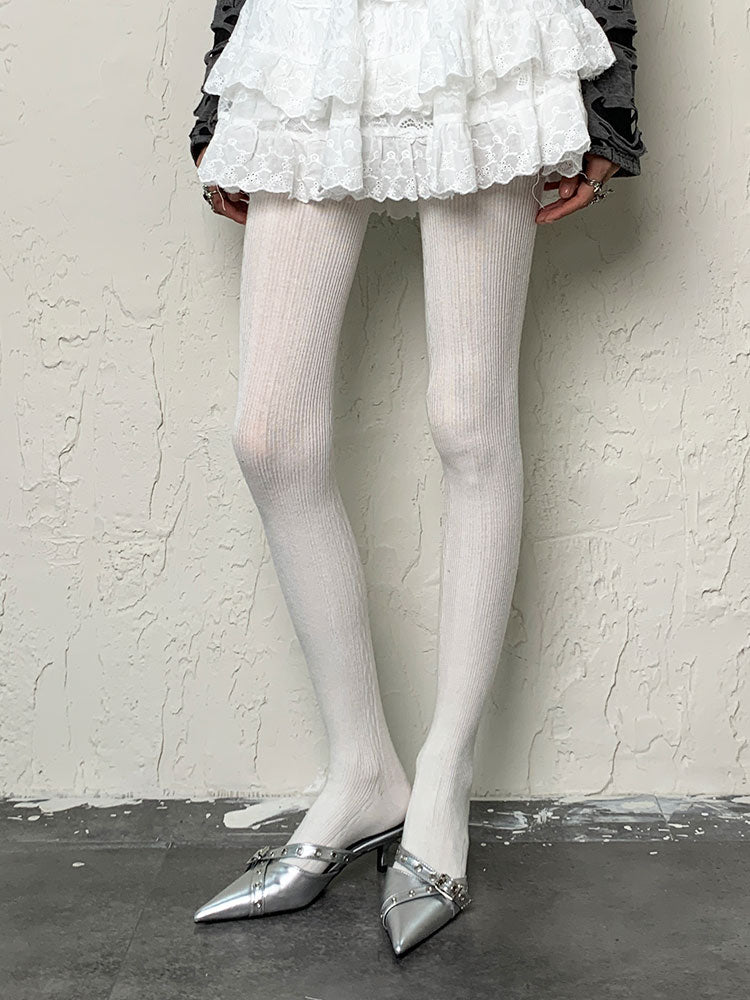 White Gothic Y2K Tights