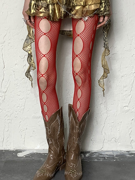 Hollow-out Y2K 4 Tights Options Color