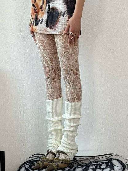 Y2K Color Options Asymmetrical Tights Design 5