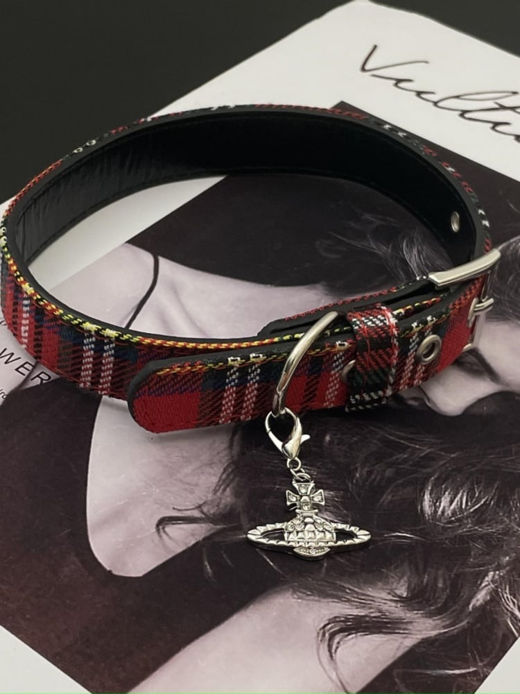 Red Plaid Punk Choker