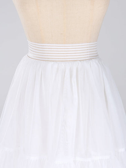 Long Daily Petticoat Layered 85cm White A-line