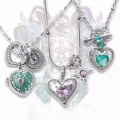 Necklace Heart Bittersweet OptionsY2K 3 Pendant