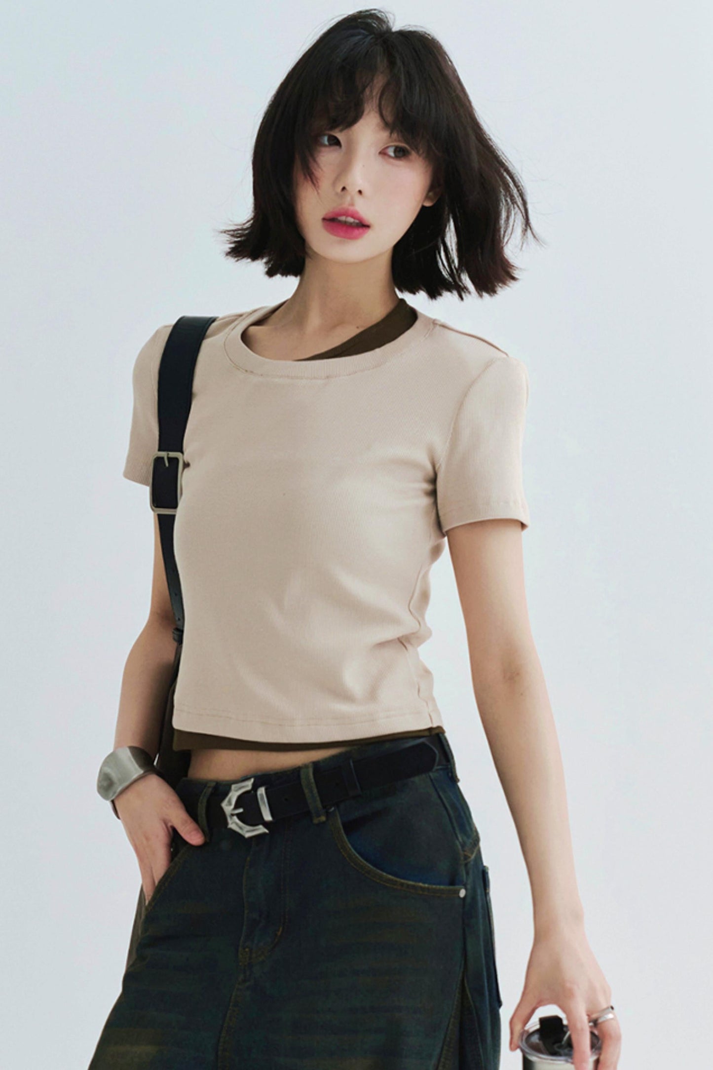 cotton T-shirt slim-fit Stretch