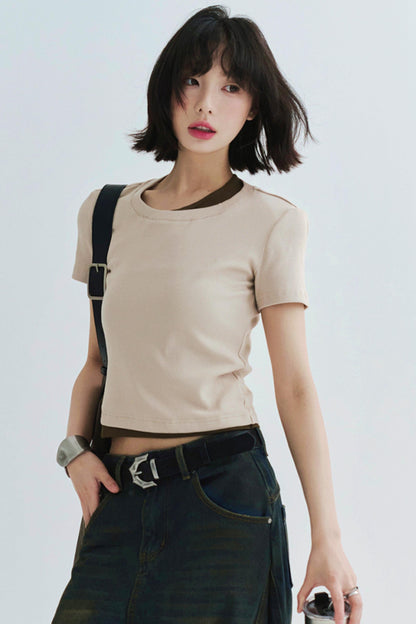 cotton T-shirt slim-fit Stretch