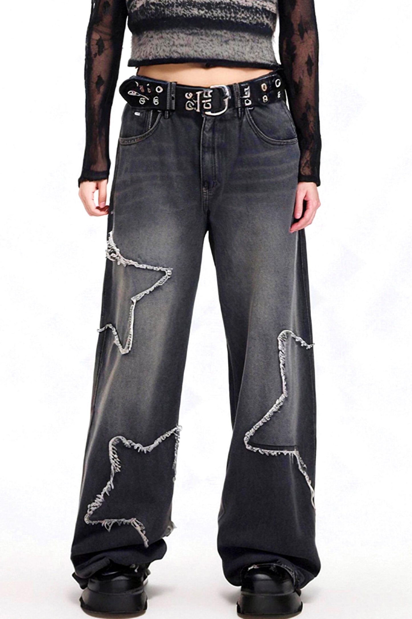 Denim Raw Jeans Pentagram Edge