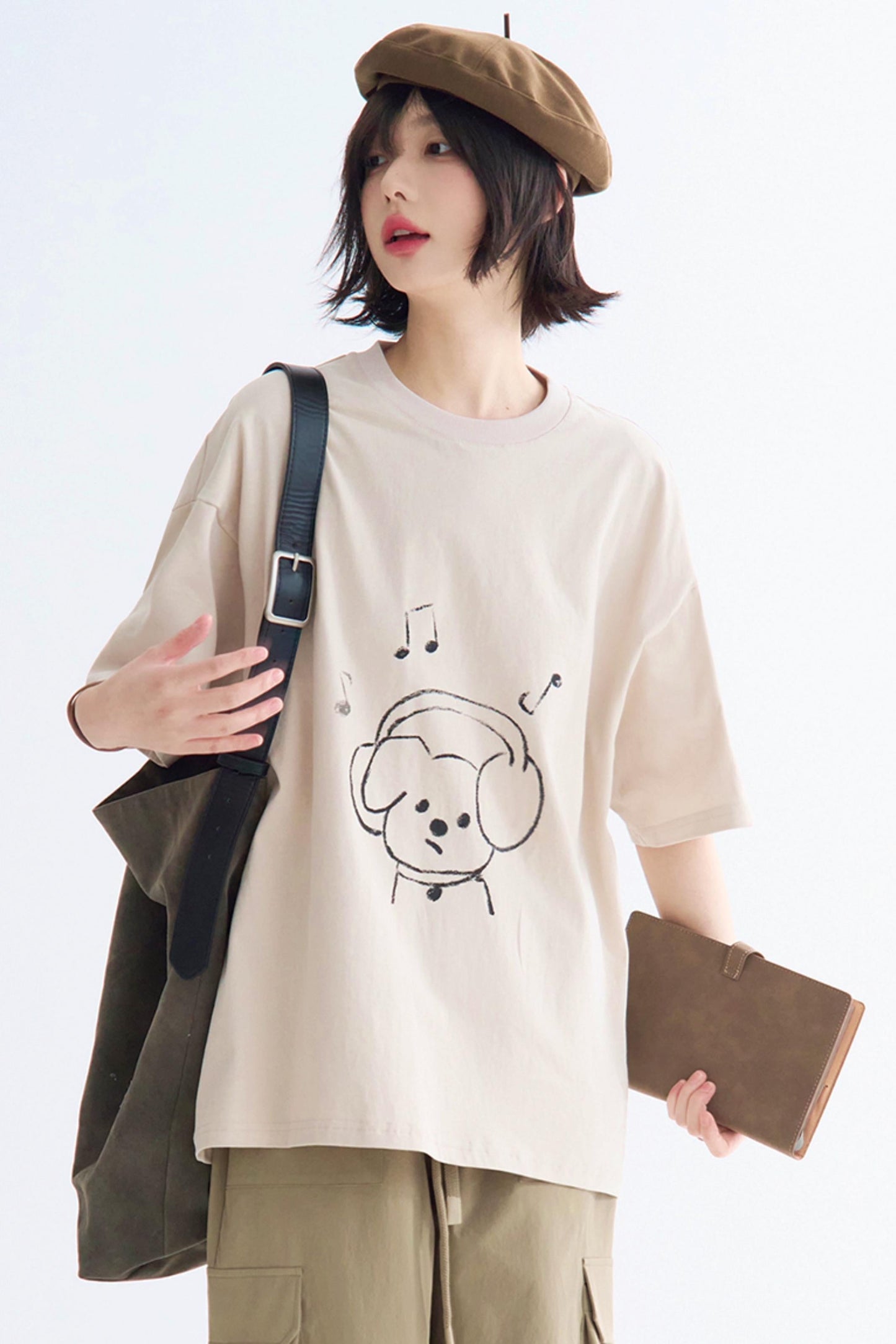 Loose Fit Graphic T-Shirt Puppy