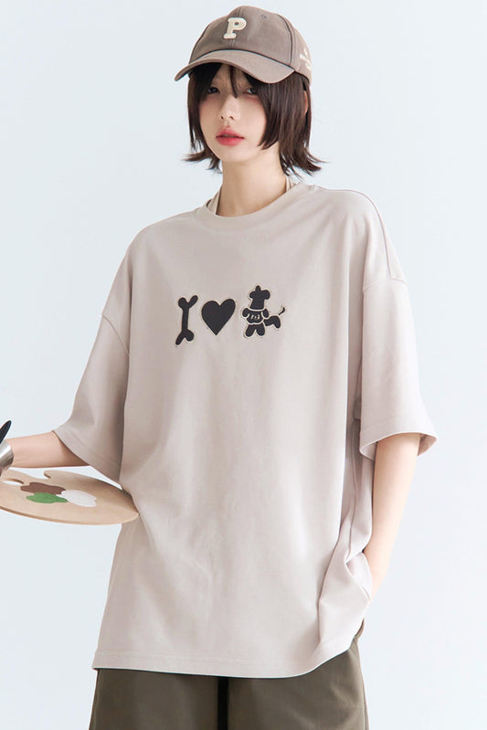 Papi T-Shirt Neck Crew Embroidered