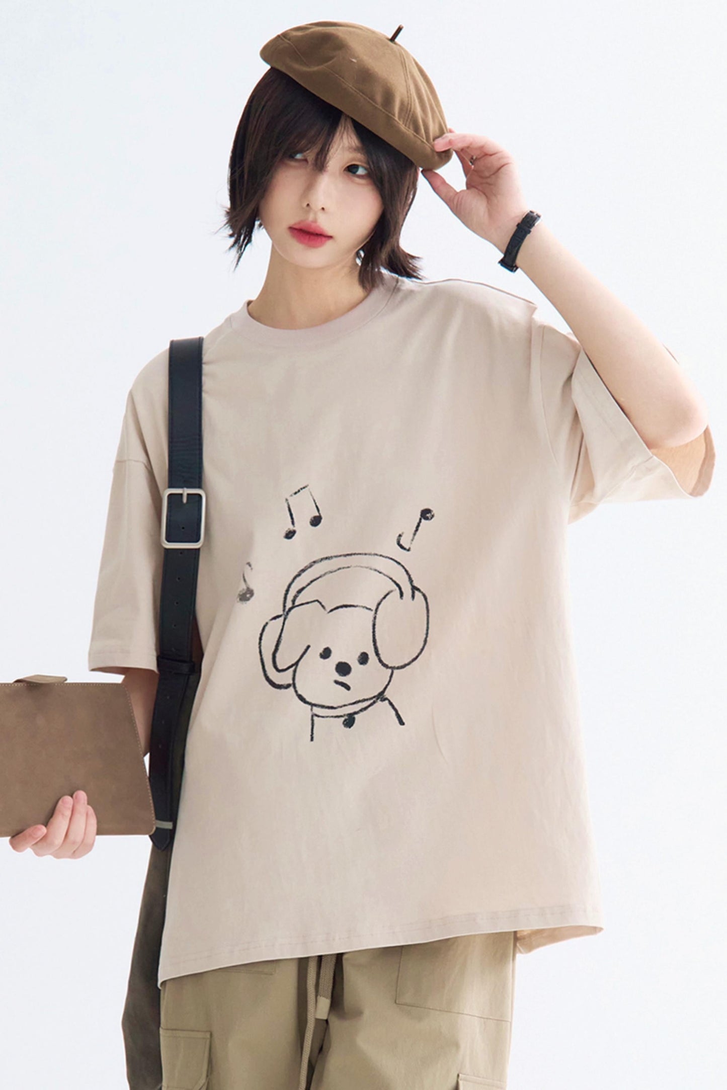 Loose Fit Graphic T-Shirt Puppy