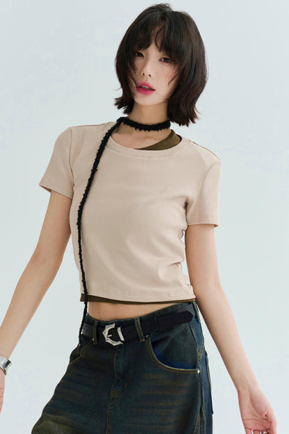 cotton T-shirt slim-fit Stretch