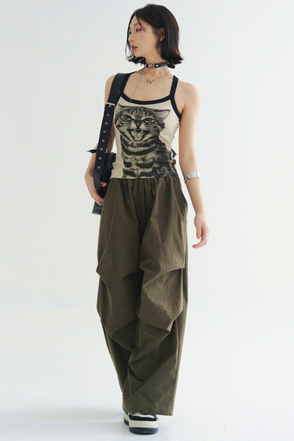 Elegant Pants Trouser Wide Pleated