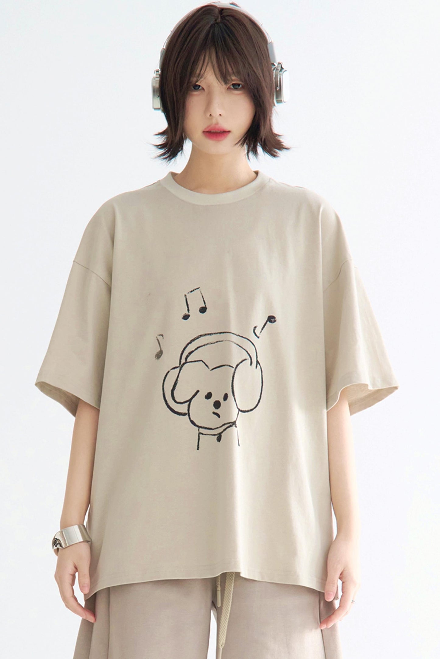Loose Fit Graphic T-Shirt Puppy