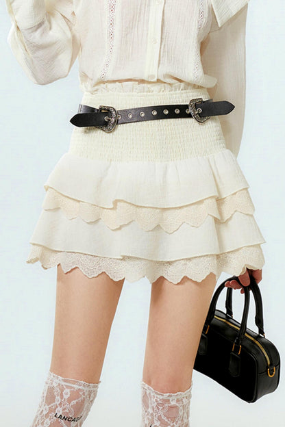 Cool Lapel Skirt and Cake Setup Shirt