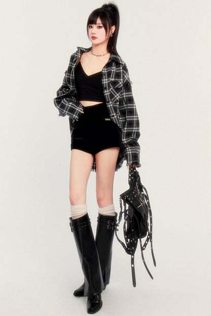 Vネックキャミソールリブソフト