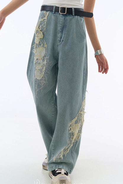 jeans style racer loose Casual