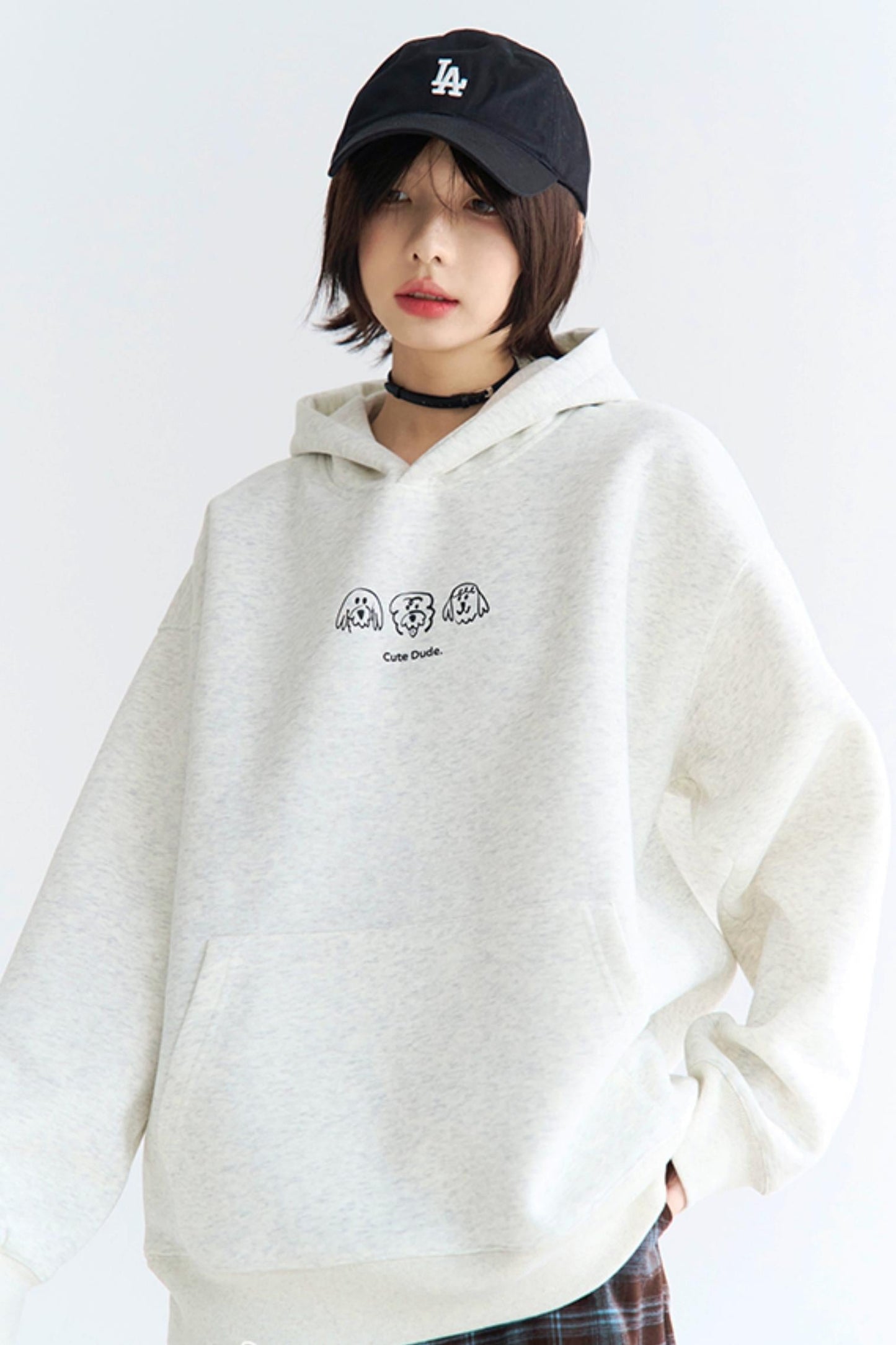 Print Sweatshirt Hooded Puppy
