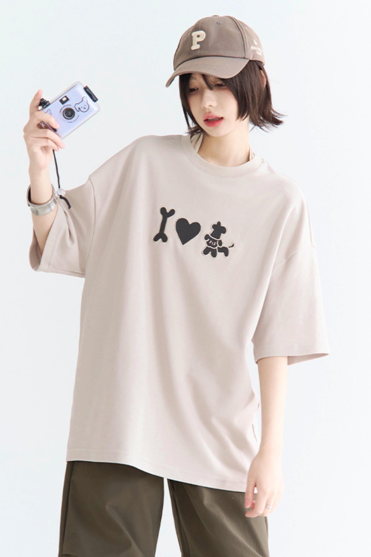 Papi T-Shirt Neck Crew Embroidered