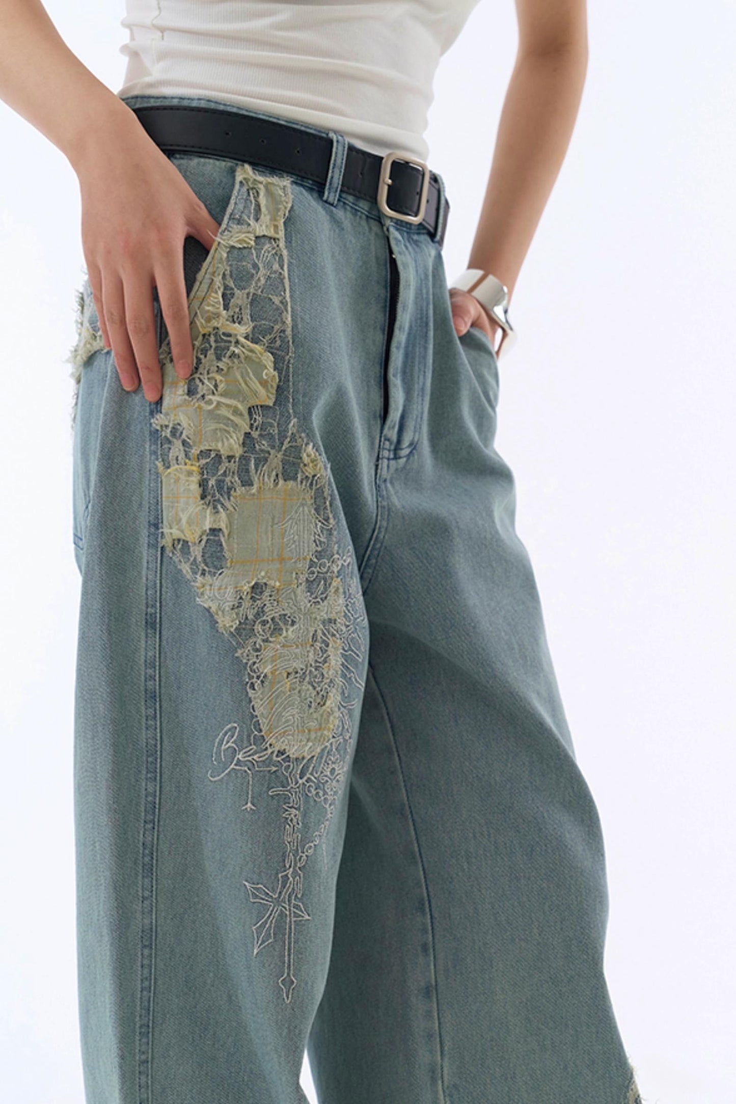 jeans style loose racer Casual