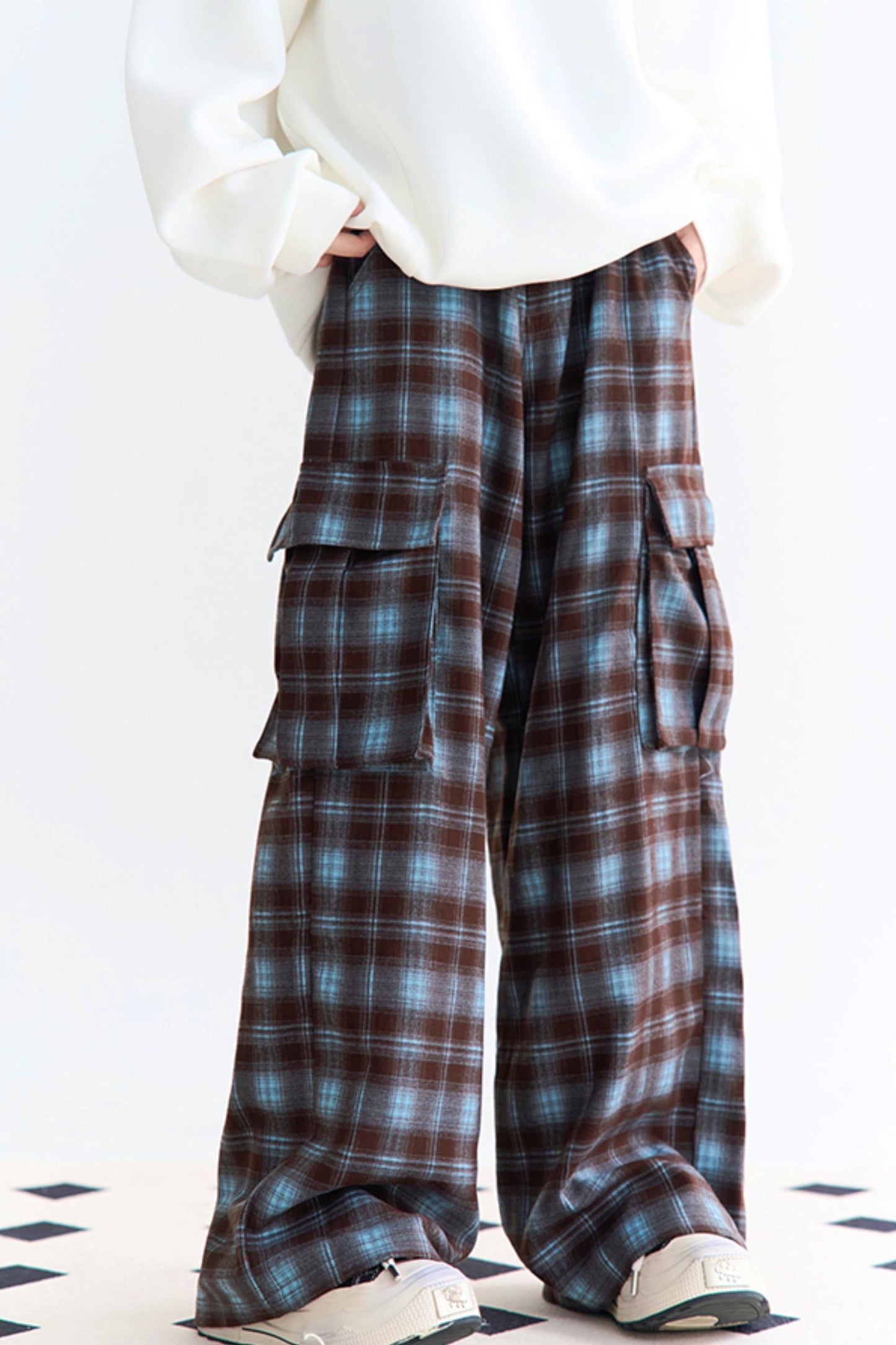 Pants Waist Check High Wide